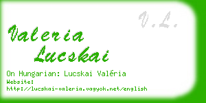 valeria lucskai business card