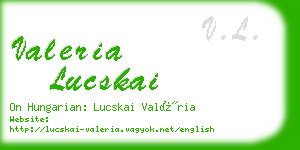 valeria lucskai business card